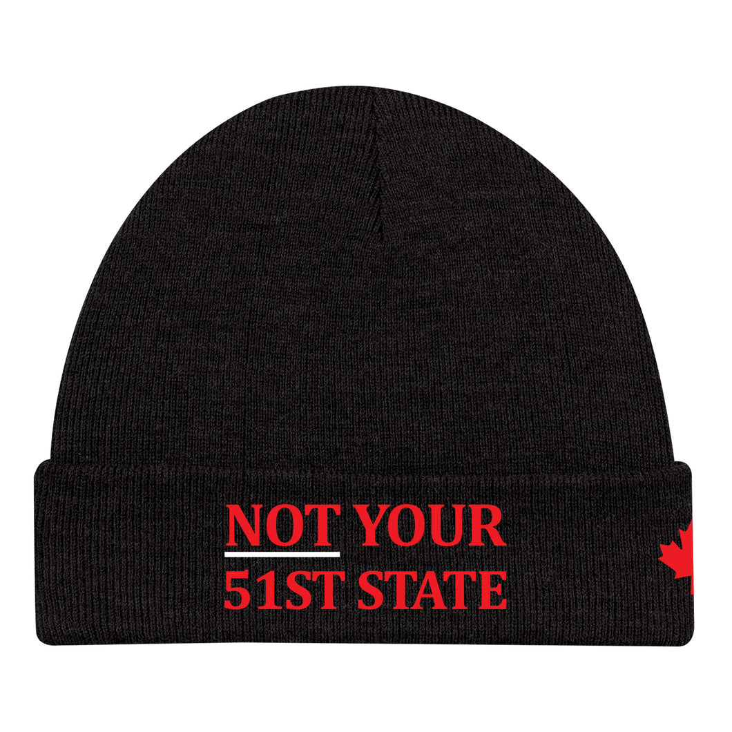 Not Your 51st State Adult Cuffed Toque, Black