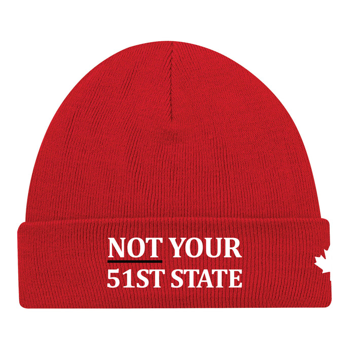 Not Your 51st State Adult Cuffed Toque, Red