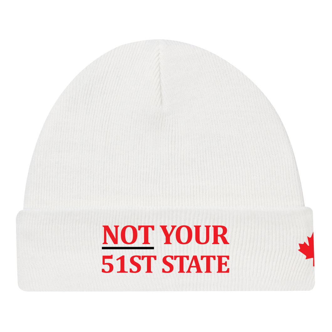 Not Your 51st State Adult Cuffed Toque, White