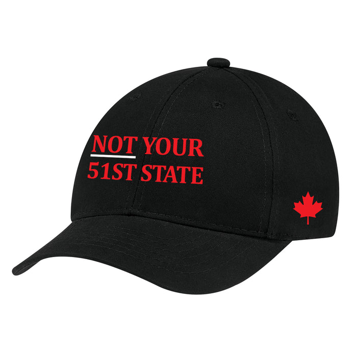 Not Your 51st State Adult Brushed Cotton Drill Adjustable Cap, Black