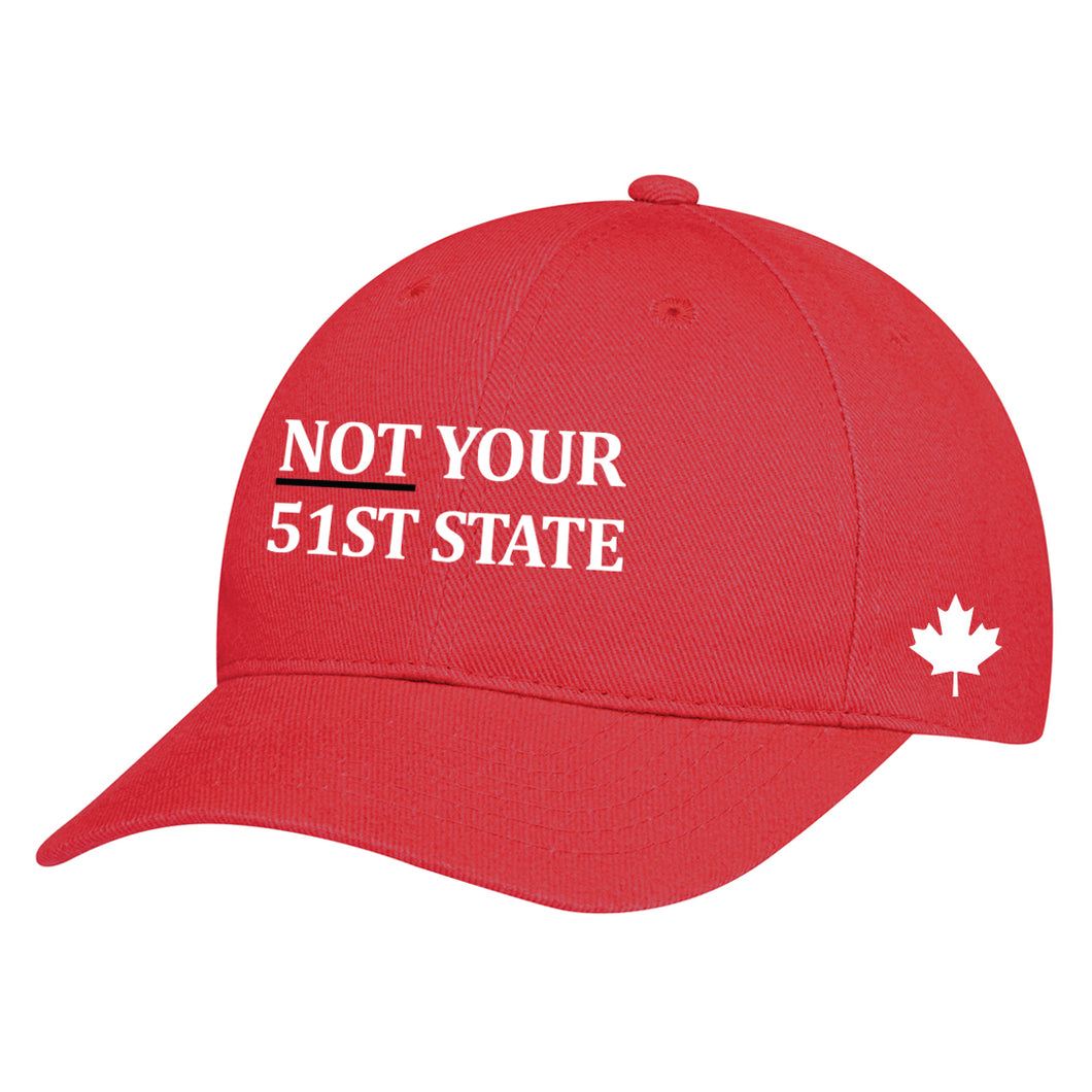 Not Your 51st State Adult Brushed Cotton Drill Adjustable Cap, Red