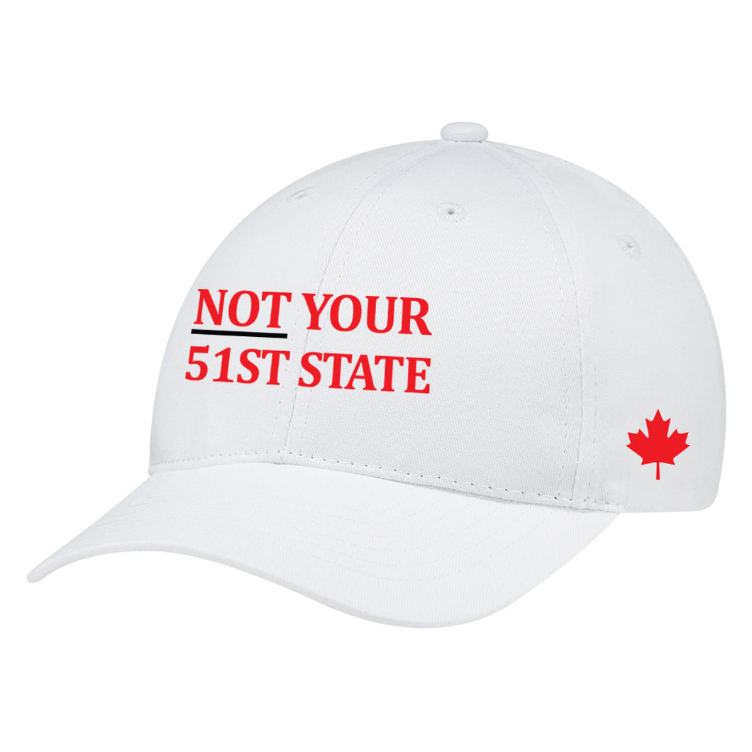 Not Your 51st State Adult Brushed Cotton Drill Adjustable Cap, White