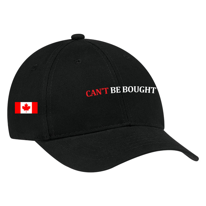 Proud Canadian Adult Brushed Cotton Drill Adjustable Cap, Black