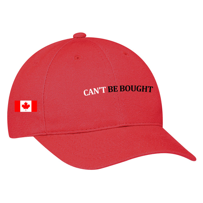 Proud Canadian Adult Brushed Cotton Drill Adjustable Cap, Red