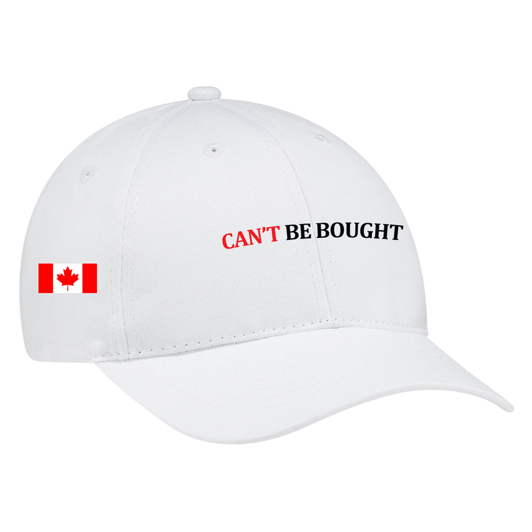 Proud Canadian Adult Brushed Cotton Drill Adjustable Cap, White